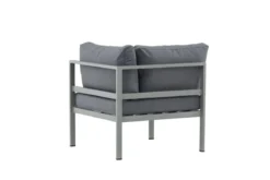 Gartenbank Eckmodul Borelio - Aus Aluminium in den Farben Khaki und Beige
