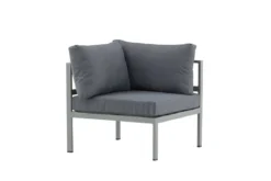 Gartenbank Eckmodul Borelio - Aus Aluminium in den Farben Khaki und Beige