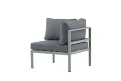 Gartenbank Eckmodul Borelio - Aus Aluminium in den Farben Khaki und Beige