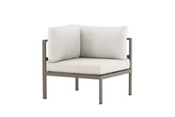 Gartenbank Eckmodul Borelio - Aus Aluminium in den Farben Khaki und Beige