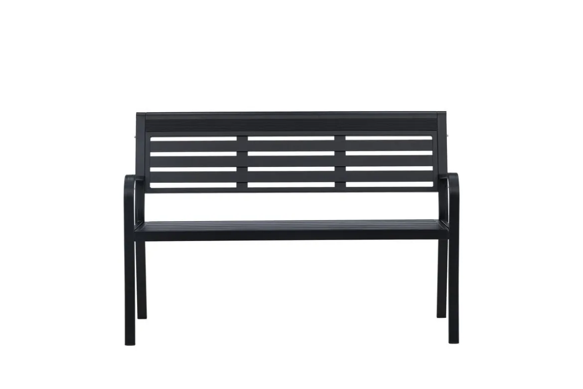 Gartenbank Mineral - Zeitloses Design aus schwarzem Aluminium