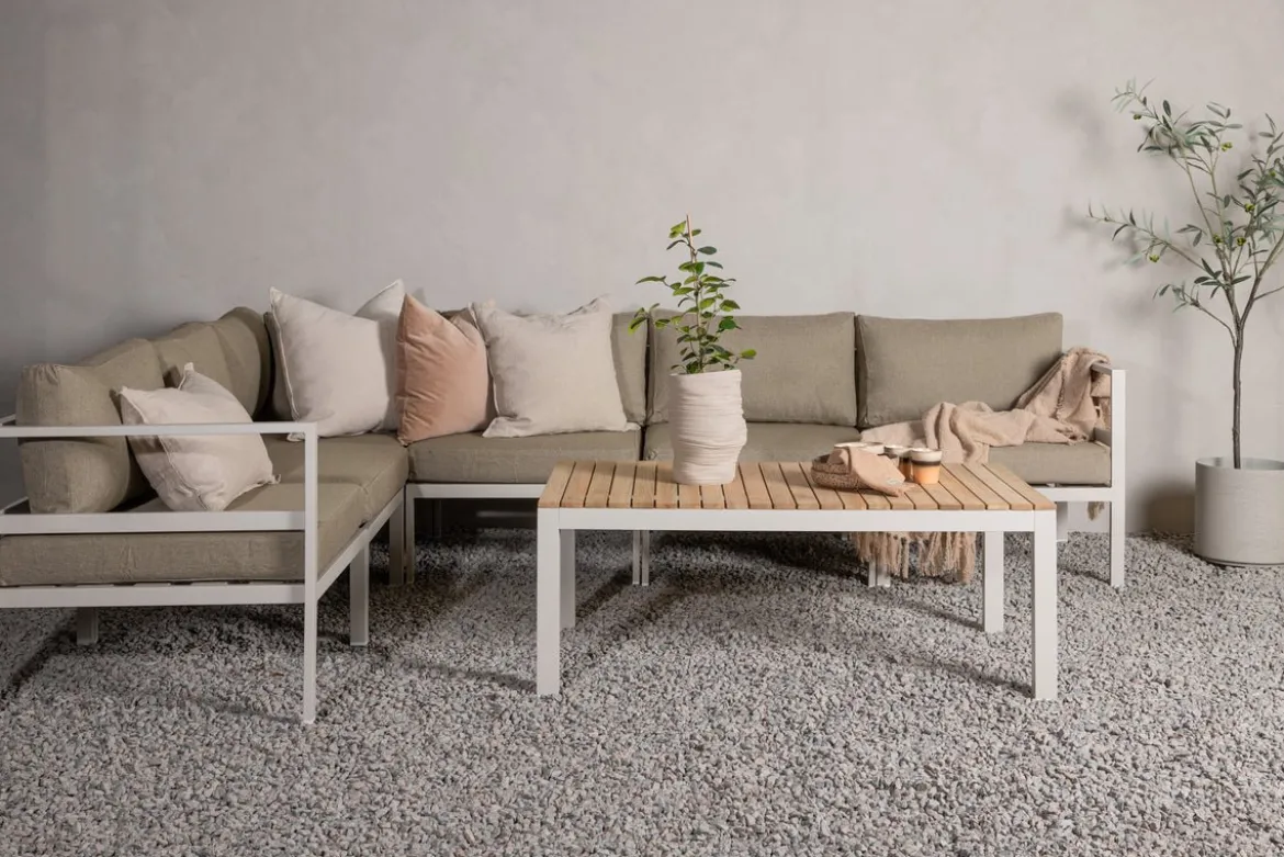 Gartenbank Modul Borelio - In beigem oder braunem Aluminium