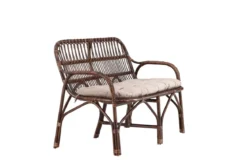 Gartenbank Tobias - Aus Rattan in der Farbe Dunkelwalnuss