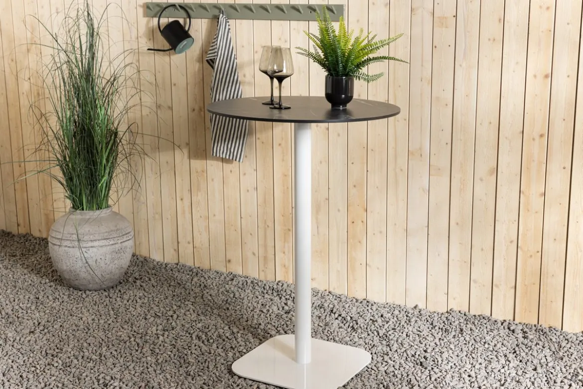 Garten Bartisch Belmont - Ø70 cm mit weißem Aluminiumgestell