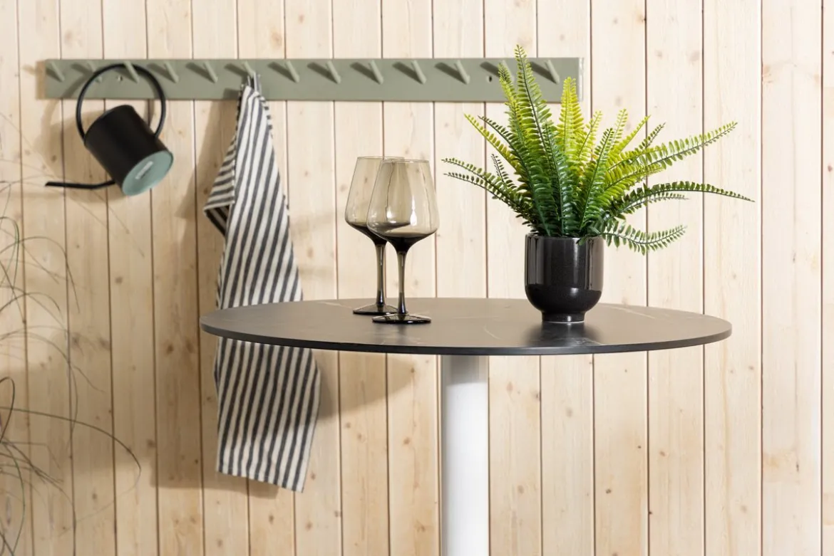 Garten Bartisch Belmont - Ø70 cm mit weißem Aluminiumgestell