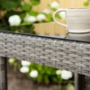 Garten Bartisch Bärbel - Hochtisch aus Rattan mit Glasplatte