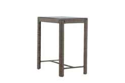 Garten Bartisch Bärbel - Hochtisch aus Rattan mit Glasplatte