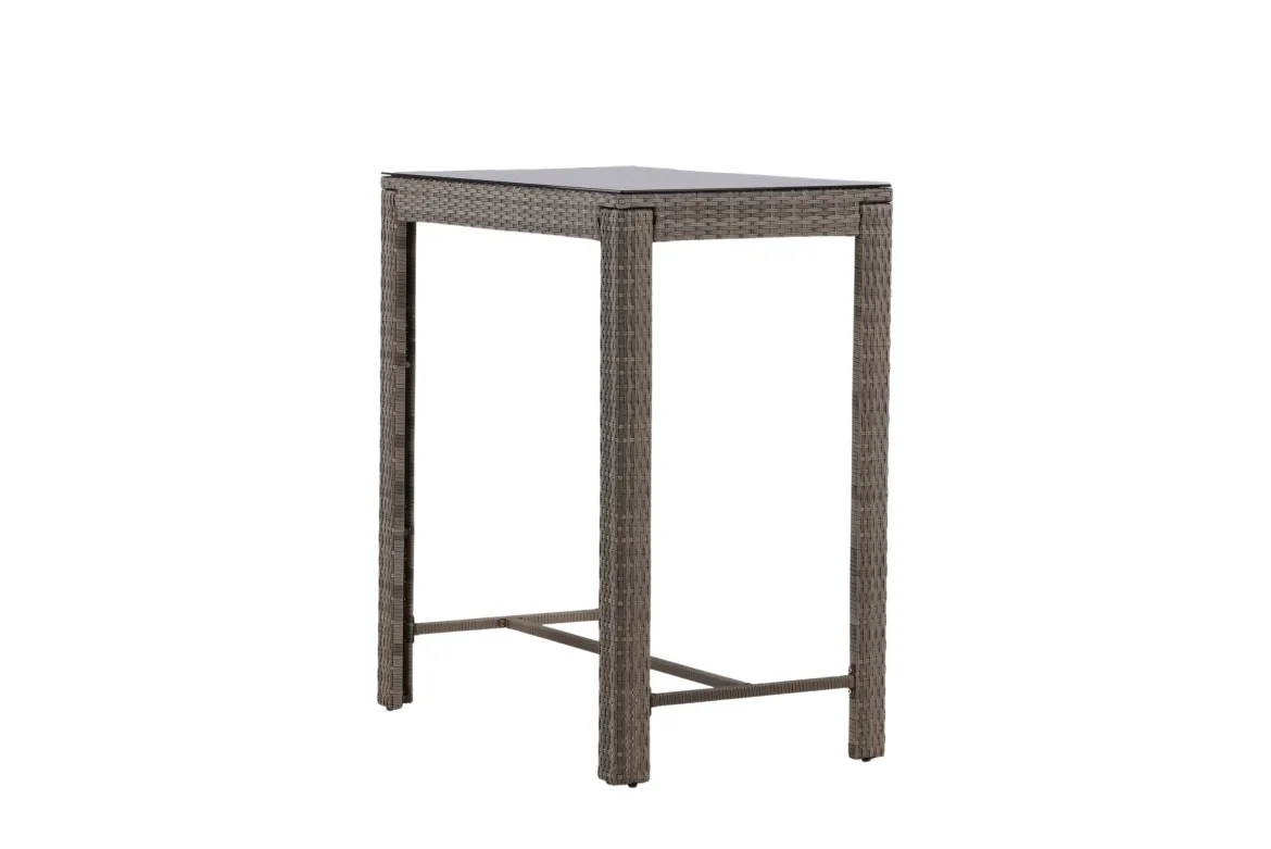 Garten Bartisch Bärbel - Hochtisch aus Rattan mit Glasplatte