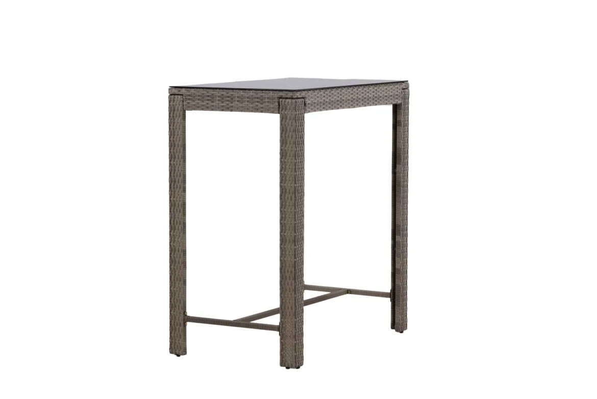 Garten Bartisch Bärbel - Hochtisch aus Rattan mit Glasplatte