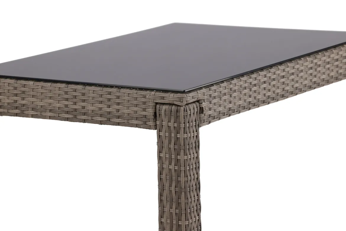 Garten Bartisch Bärbel - Hochtisch aus Rattan mit Glasplatte