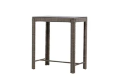 Garten Bartisch Bärbel - Hochtisch aus Rattan mit Glasplatte