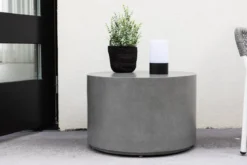 Garten Beistelltisch India - Ø60 aus Aluminium in der Farbe Grau