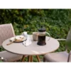Garten Beistelltisch Mavlina - aus Stahl in Taupe