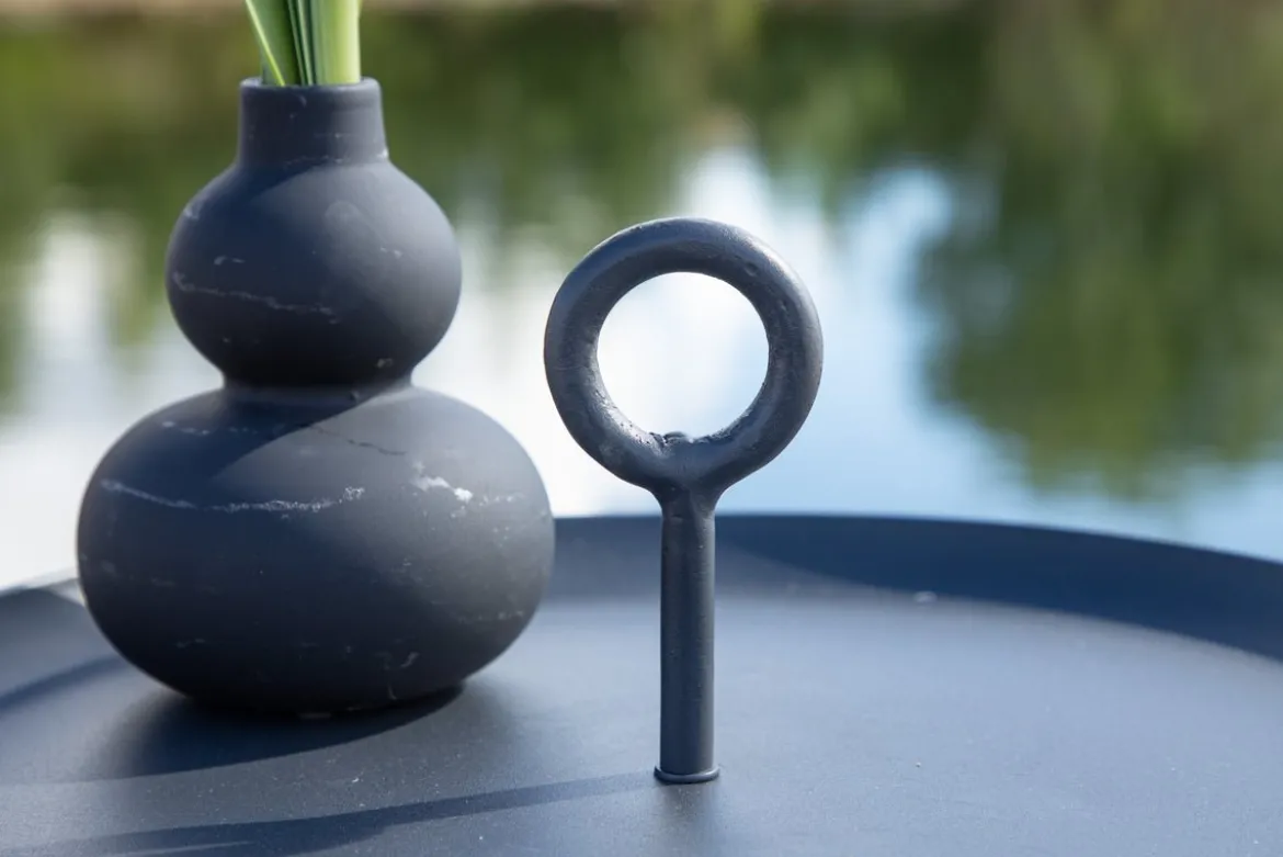 Garten Beistelltisch Moeve - Ø40 aus schwarzem Stahl