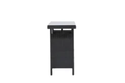 Garten Beistelltisch Pandora - Aus Rattan und Glas in Schwarz
