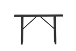 Garten Beistelltisch Pandora - Aus Rattan und Glas in Schwarz
