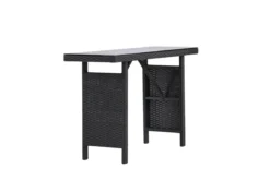 Garten Beistelltisch Pandora - Aus Rattan und Glas in Schwarz