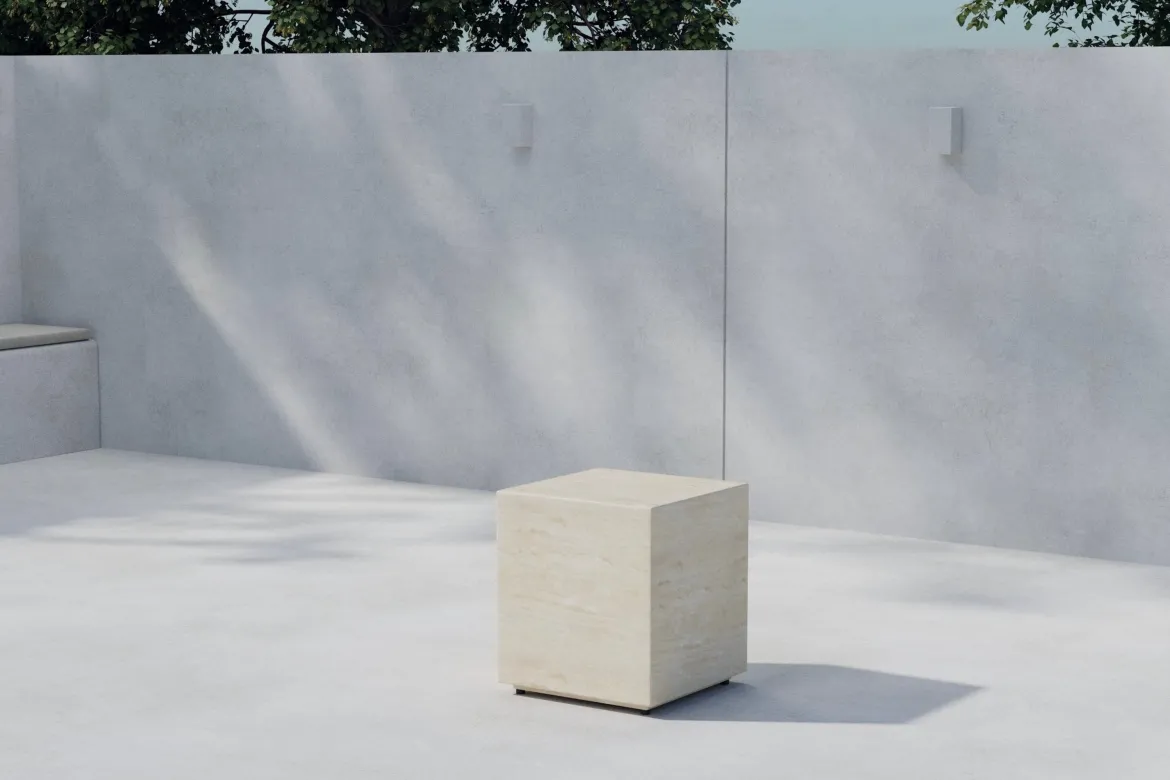 Garten Beistelltisch Quira - in Beige aus Aluminium und Polypropylen