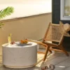 Garten Beistelltisch Velkara- Steinoptik Sand