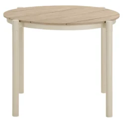 Garten Beistelltisch Ylvorin - elegantes Design in Beige mit Holz