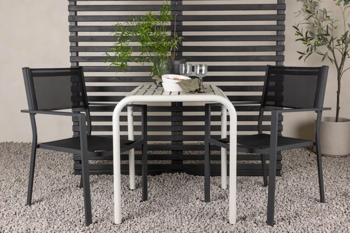 Garten Cafegruppe Florenz – 3-teiliges Gartenmöbel-Set in Beige/Schwarz