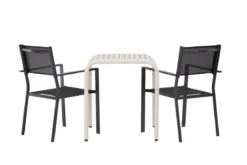 Garten Cafegruppe Florenz – 3-teiliges Gartenmöbel-Set in Beige/Schwarz