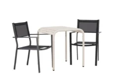 Garten Cafegruppe Florenz – 3-teiliges Gartenmöbel-Set in Beige/Schwarz