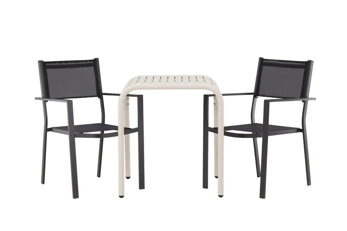 Garten Cafegruppe Florenz – 3-teiliges Gartenmöbel-Set in Beige/Schwarz