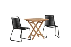 Garten Cafegruppe Habanero – 3-teiliges Gartenmöbel-Set in Braun/Schwarz