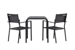 Garten Cafegruppe Levina – 3 teiliges Möbel-Set in Schwarz