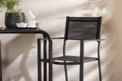 Garten Cafegruppe Levina – 3 teiliges Möbel-Set in Schwarz