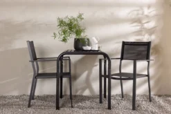 Garten Cafegruppe Levina – 3 teiliges Möbel-Set in Schwarz