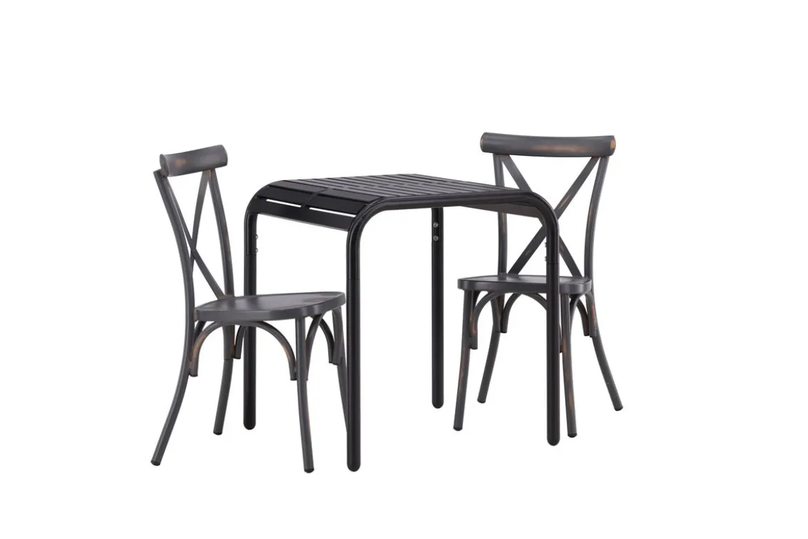 Garten Cafegruppe Olivio – 3 teiliges Set in Dunkelgrau