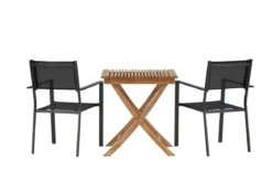 Garten Cafegruppe Xavina – 3 teiliges Set aus Teakholz und Textilene