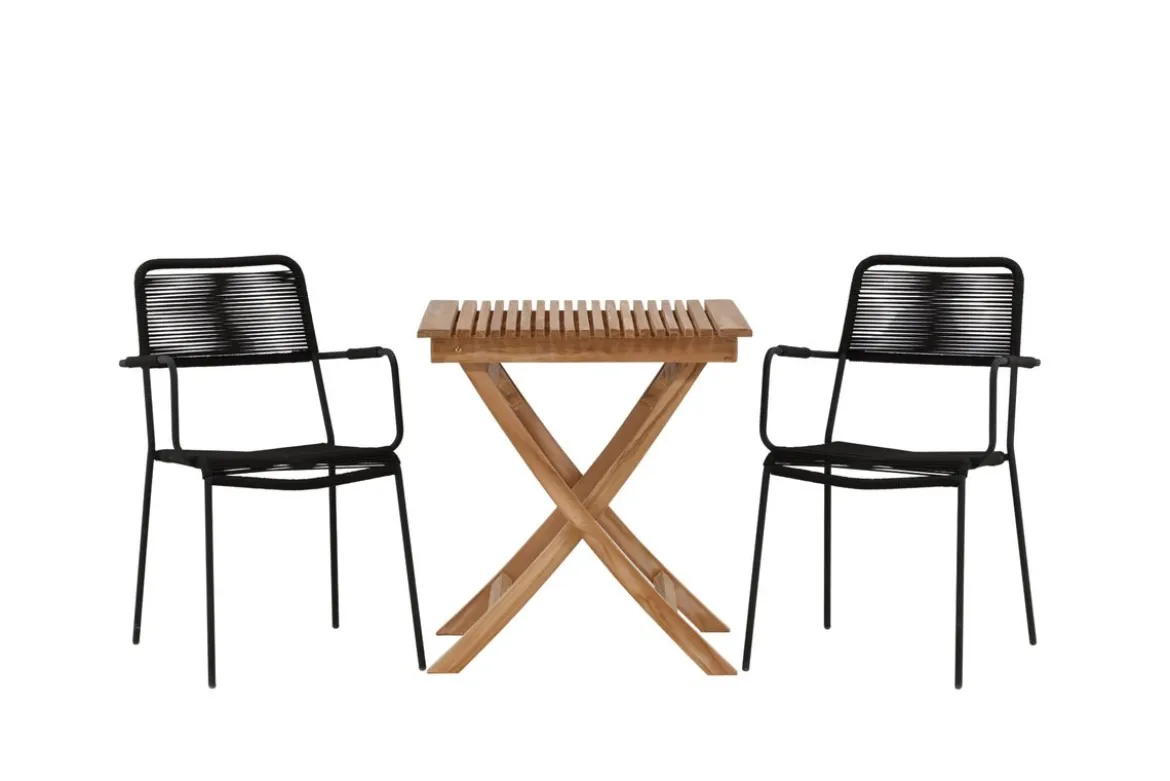Garten Cafegruppe Zivano – 3 teiliges Set mit Teakholz-Tisch