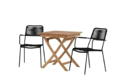 Garten Cafegruppe Zivano – 3 teiliges Set mit Teakholz-Tisch