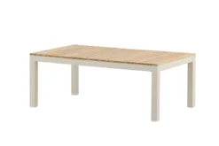 Garten Couchtisch Alanu - ein Materialmix aus Aluminium und Teakholz