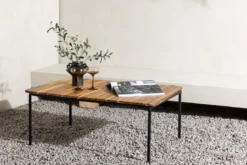 Garten Couchtisch Berit - Mit Tischplatte aus Akazie in Natur-Optik