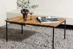 Garten Couchtisch Berit - Mit Tischplatte aus Akazie in Natur-Optik
