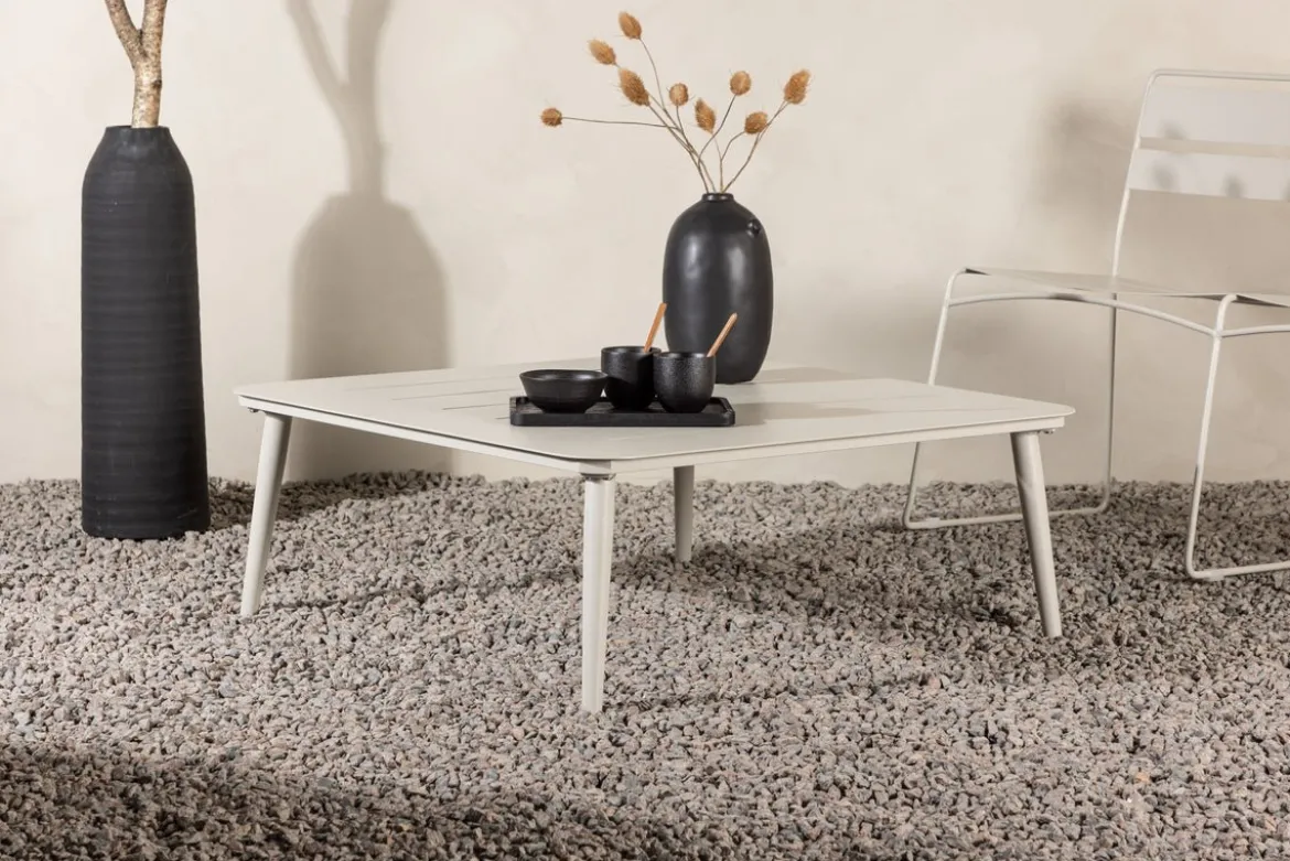 Garten Couchtisch Hannes - Aus beigem Aluminium