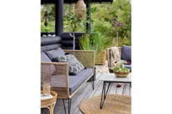 Garten-Couchtisch Rova – Fibercement mit Metallgestell