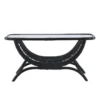 Garten Couchtisch Sarina - Aus Rattan und Glas in Schwarz