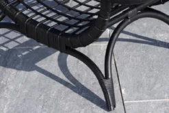 Garten Couchtisch Sarina - Aus Rattan und Glas in Schwarz