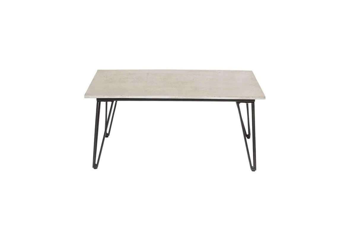 Garten-Couchtisch Sovar – Fibercement in Grau mit Metallgestell