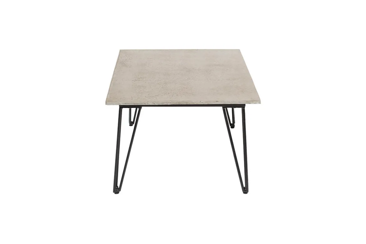 Garten-Couchtisch Sovar – Fibercement in Grau mit Metallgestell