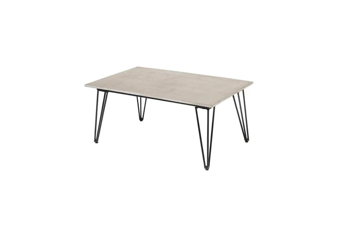 Garten-Couchtisch Sovar – Fibercement in Grau mit Metallgestell