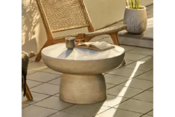 Garten Couchtisch Stonea – in skulpturaler Form aus Faserlehm in Grau