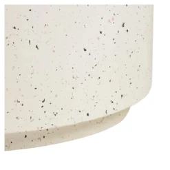 Garten Couchtisch Terava – in Terrazzo-Optik aus Faserlehm in Off-White