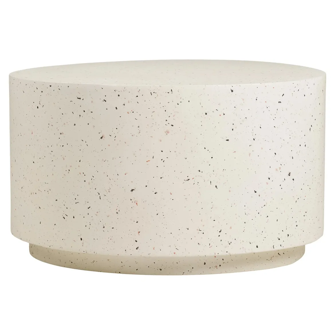 Garten Couchtisch Terava – in Terrazzo-Optik aus Faserlehm in Off-White
