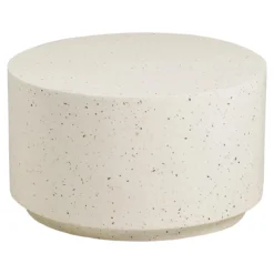 Garten Couchtisch Terava – in Terrazzo-Optik aus Faserlehm in Off-White